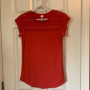 Diadora Coral Red T-Shirt XS Sheer Stripes